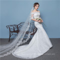 Latest design off shoulder mermaid lace wedding dress with train vestido de novia de encaje hot sale elegant bridal dress